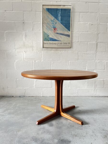 1960s Danish Round Extending Dining Table By Svend Aage Madsen