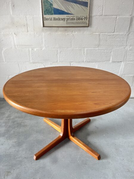 1960s Danish Round Extending Dining Table By Svend Aage Madsen