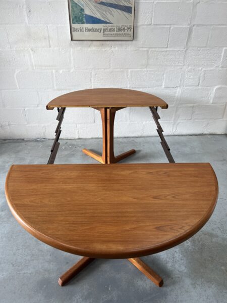 1960s Danish Round Extending Dining Table By Svend Aage Madsen
