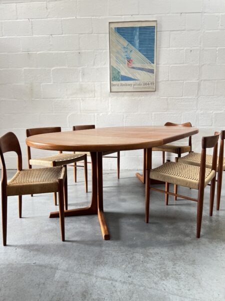 1960s Danish Round Extending Dining Table By Svend Aage Madsen