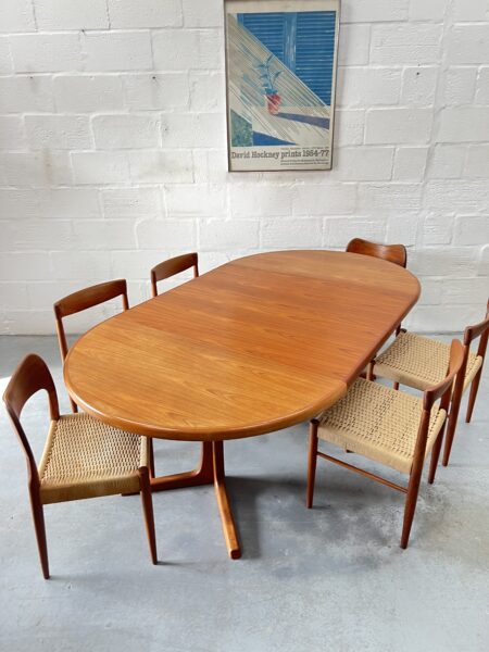 1960s Danish Round Extending Dining Table By Svend Aage Madsen