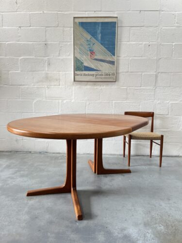 1960s Danish Round Extending Dining Table By Svend Aage Madsen