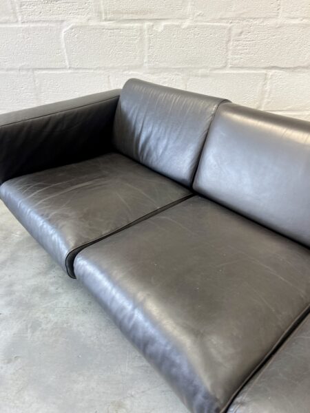 Retro 1990s Three Seater Robin Day Leather Sofa 'Forum'