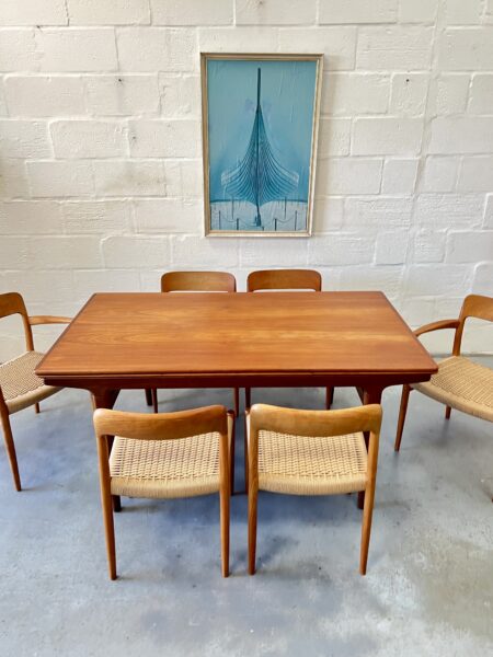 Vintage Set of Six Danish Dining Chairs by Møller: 4 Model 75 & 2 Model 56
