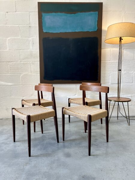 Set of 4 Vintage Danish Arne Hovmand Olsen Dining Chairs