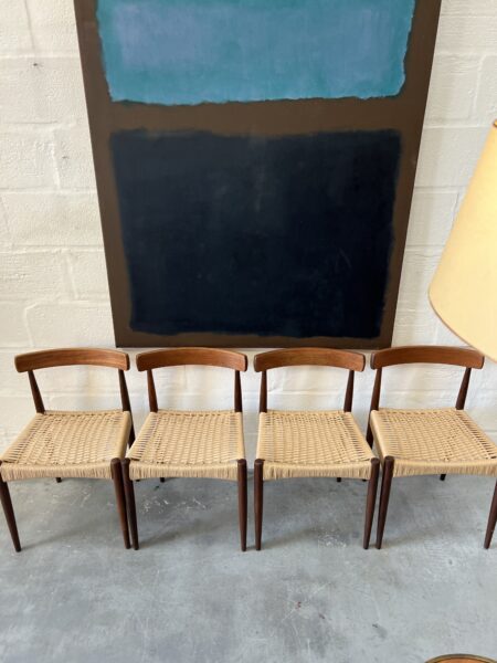 Set of 4 Vintage Danish Arne Hovmand Olsen Dining Chairs