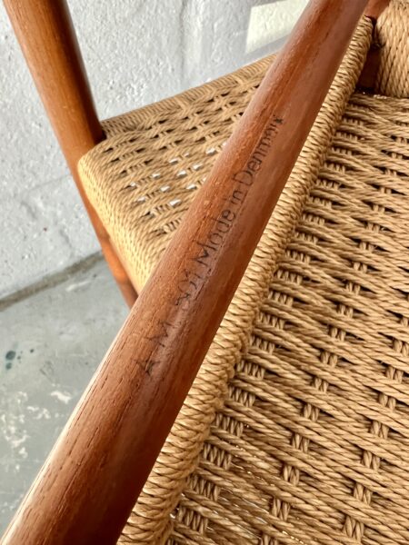4 x Danish 1960s Teak & Papercord Dining Chairs by A.M. Møbler, Model 501