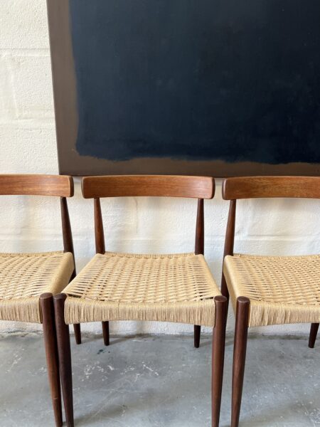 Set of 4 Vintage Danish Arne Hovmand Olsen Dining Chairs