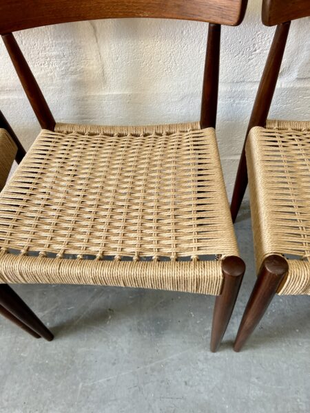 Set of 4 Vintage Danish Arne Hovmand Olsen Dining Chairs