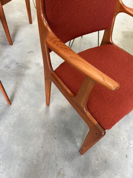 4 x Vintage Danish Johannes Andersen Designed Dining Chairs for Uldum Møbelfabrik  