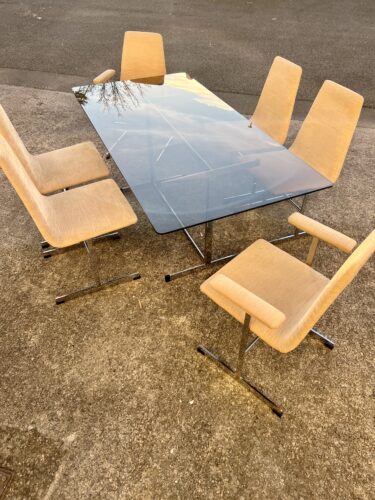 Vintage 1970s Pieff 'Lisse' Dining Table and 6 Chairs