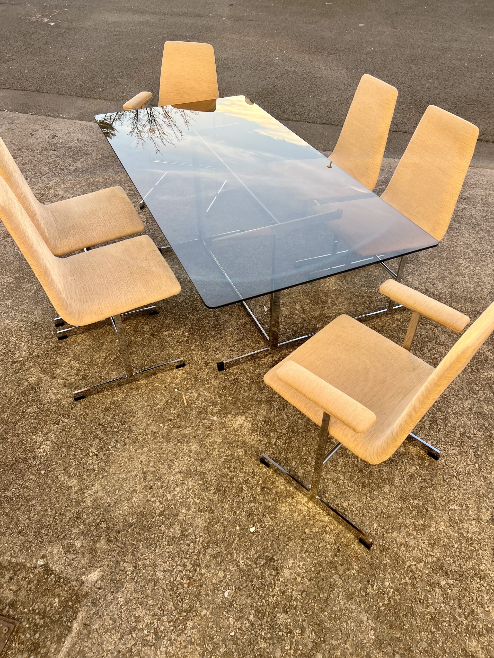 Vintage 1970s Pieff 'Lisse' Dining Table and 6 Chairs