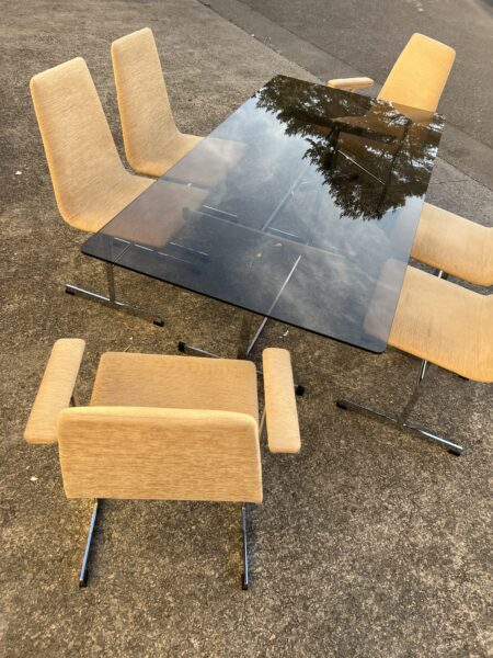 Vintage 1970s Pieff 'Lisse' Dining Table and 6 Chairs