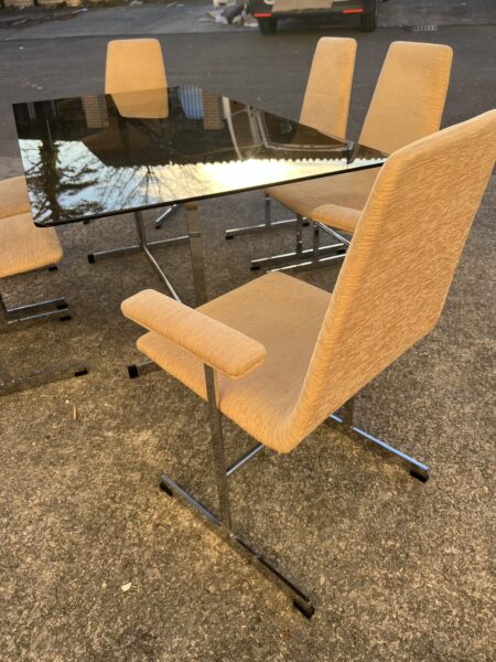 Vintage 1970s Pieff 'Lisse' Dining Table and 6 Chairs