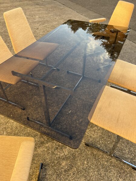 Vintage 1970s Pieff 'Lisse' Dining Table and 6 Chairs