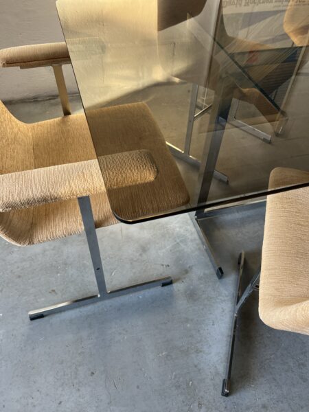 Vintage 1970s Pieff 'Lisse' Dining Table and 6 Chairs