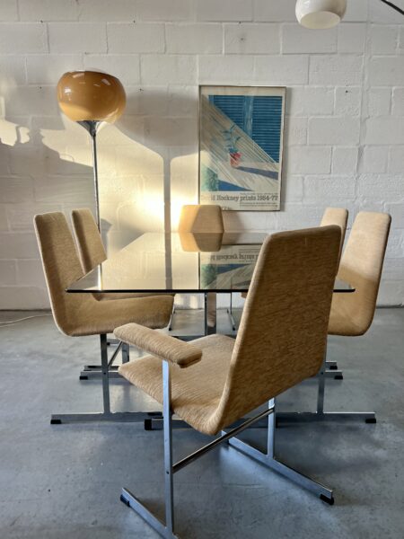 Vintage 1970s Pieff 'Lisse' Dining Table and 6 Chairs