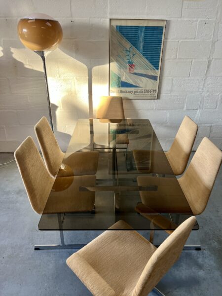 Vintage 1970s Pieff 'Lisse' Dining Table and 6 Chairs
