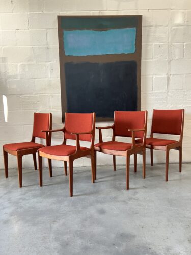4 x Vintage Danish Johannes Andersen Designed Dining Chairs for Uldum Møbelfabrik  