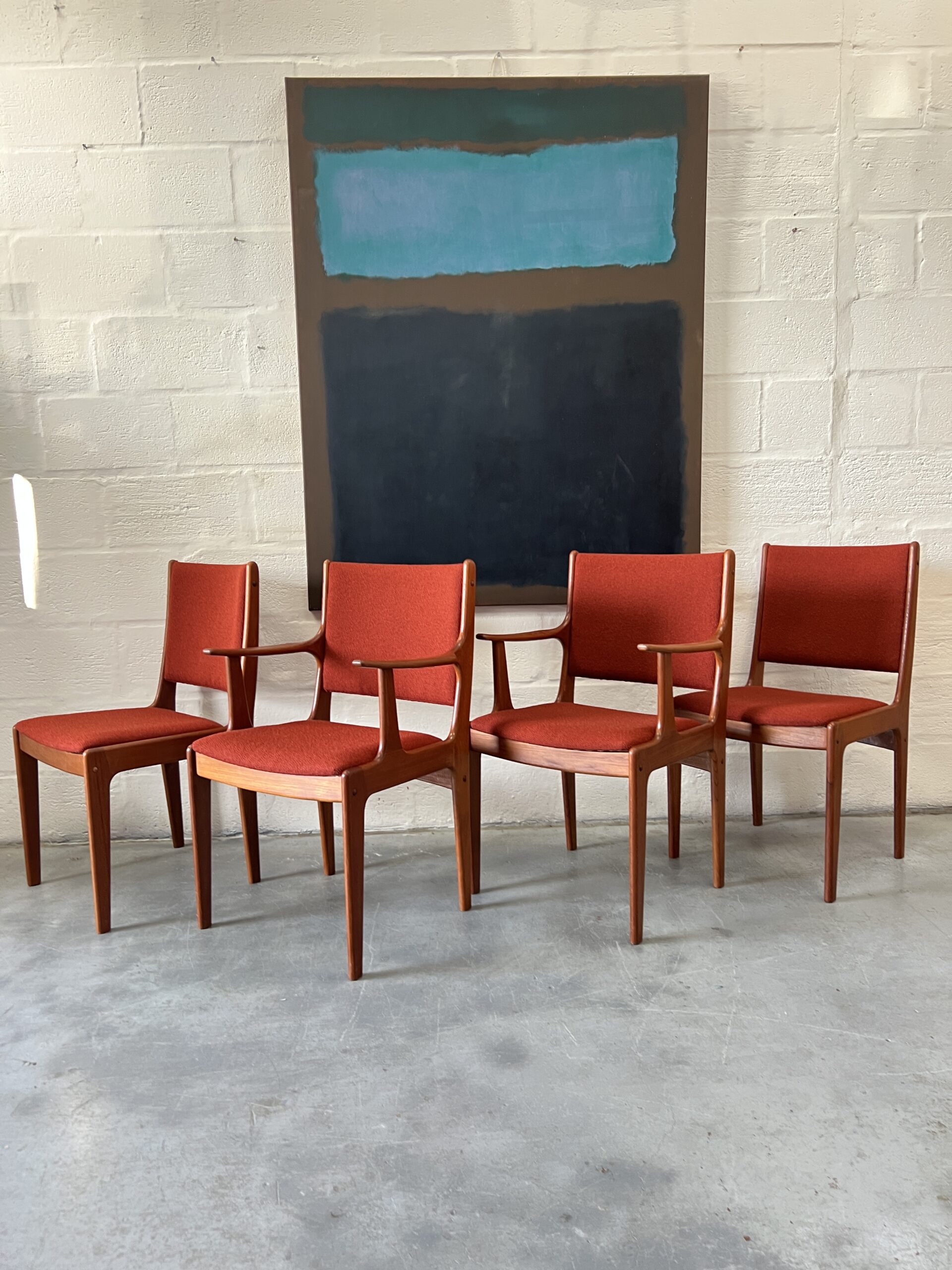 4 x Vintage Danish Johannes Andersen Designed Dining Chairs for Uldum Møbelfabrik  