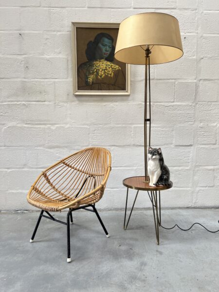 Rattan Cane Chair in the Manner of Rohé Noordwolde, 1950s