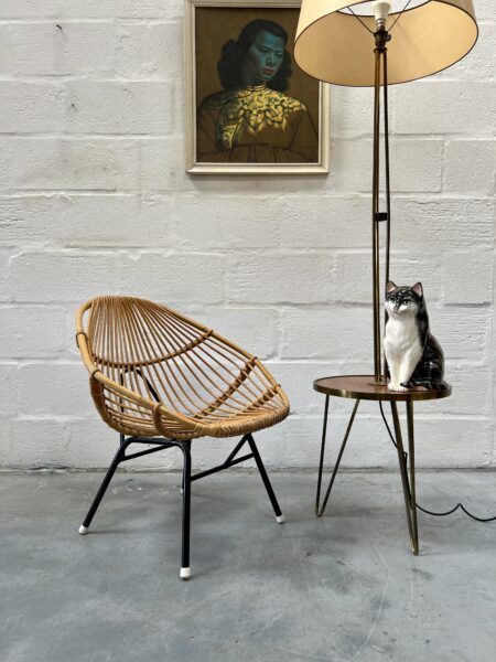 Rattan Cane Chair in the Manner of Rohé Noordwolde, 1950s