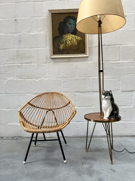 Rattan Cane Chair in the Manner of Rohé Noordwolde, 1950s