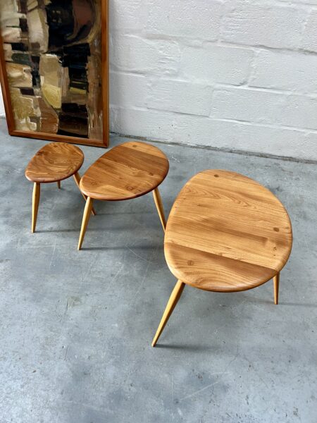 Vintage Blue Label Ercol 'Pebble' Nest of Tables