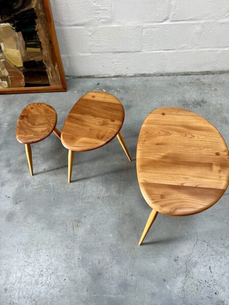 Vintage Blue Label Ercol 'Pebble' Nest of Tables