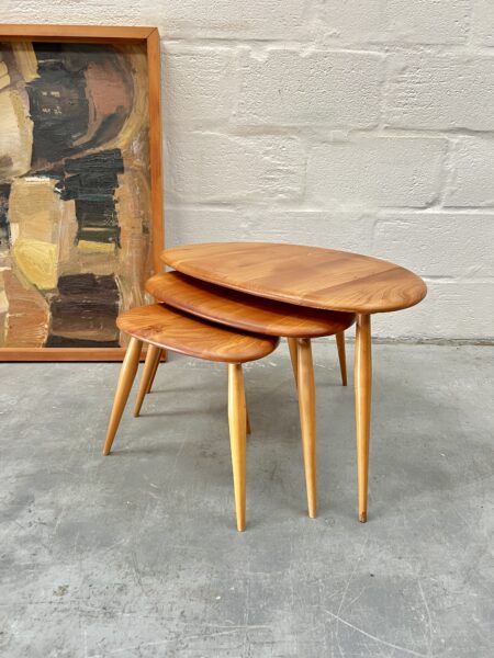 Vintage Blue Label Ercol 'Pebble' Nest of Tables