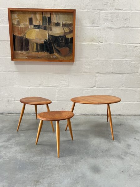 Vintage Blue Label Ercol 'Pebble' Nest of Tables