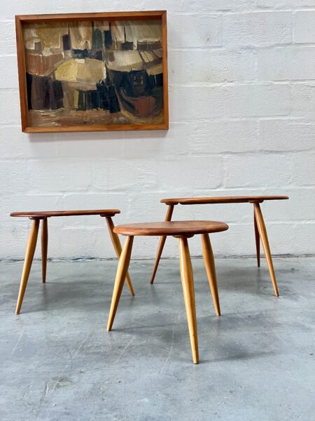 Vintage Blue Label Ercol 'Pebble' Nest of Tables