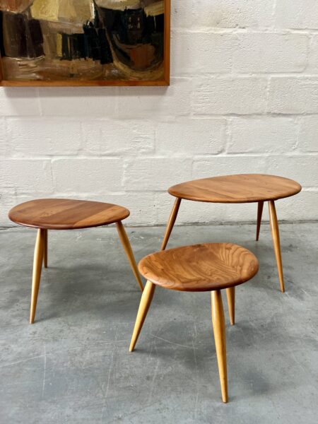 Vintage Blue Label Ercol 'Pebble' Nest of Tables