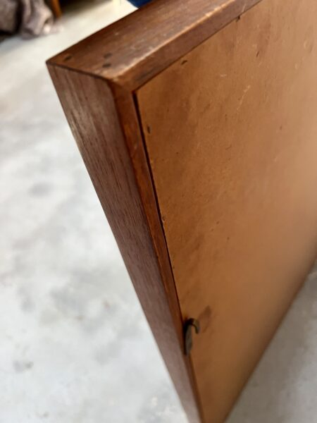 Large Nine Panelled Retro Teak Framed Mirror 1970s