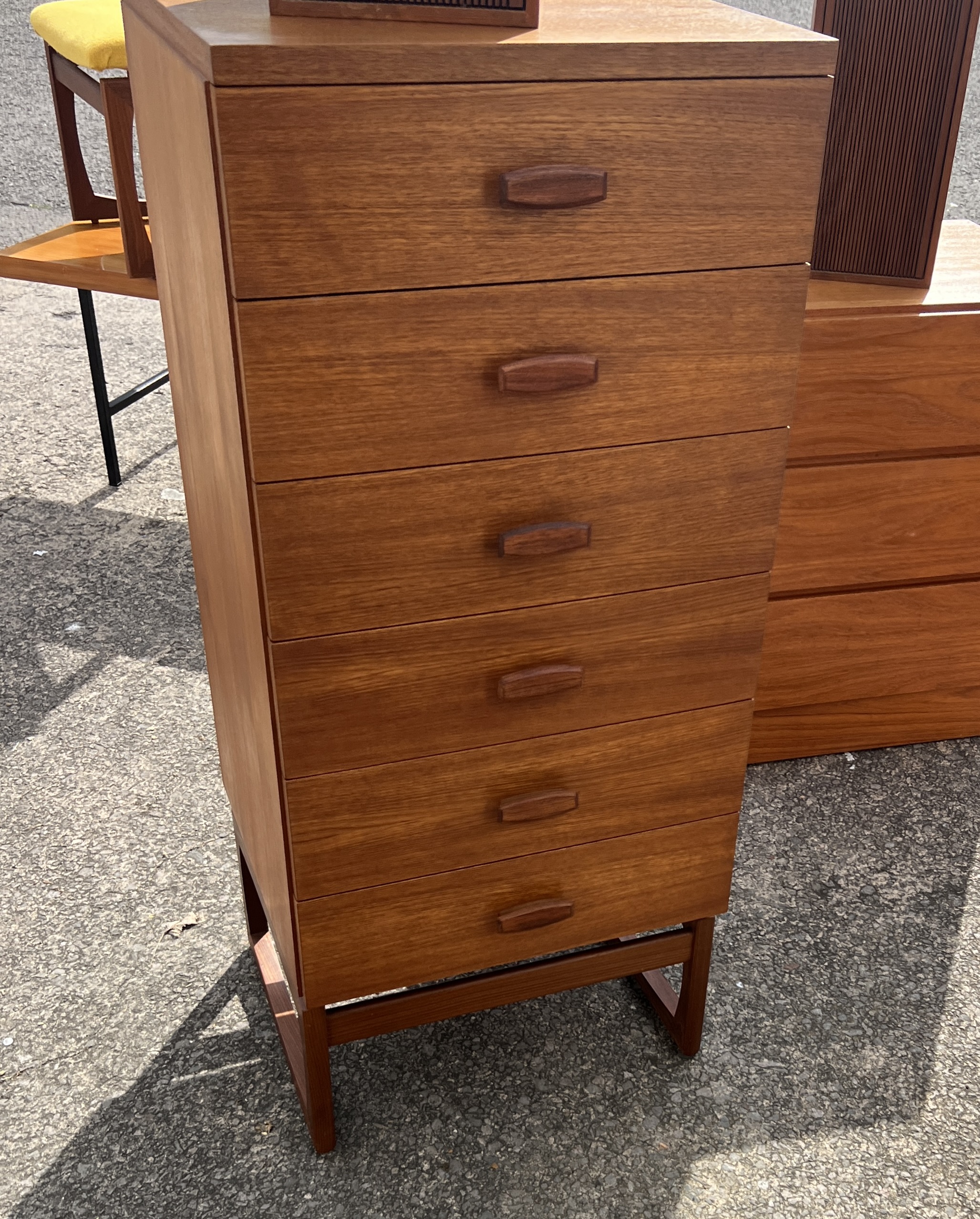1970s G Plan Teak Quadrille 'Tallboy' Chest of Drawers 