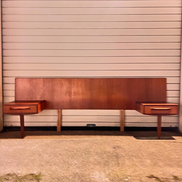 1960s G Plan 'Fresco' Double Headboard with Bedside Tables