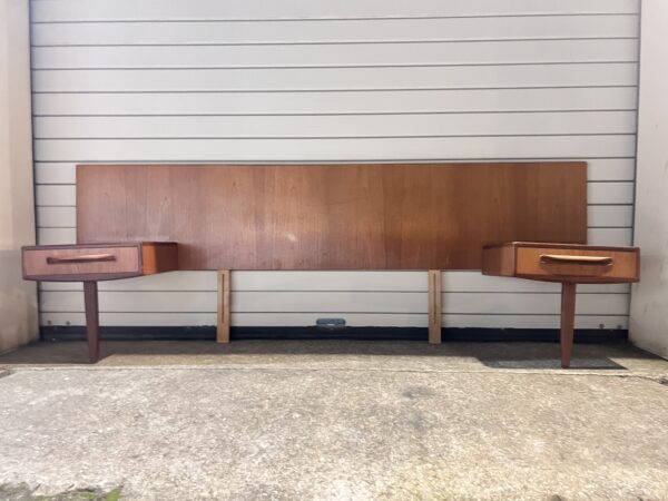 1960s G Plan 'Fresco' Double Headboard with Bedside Tables